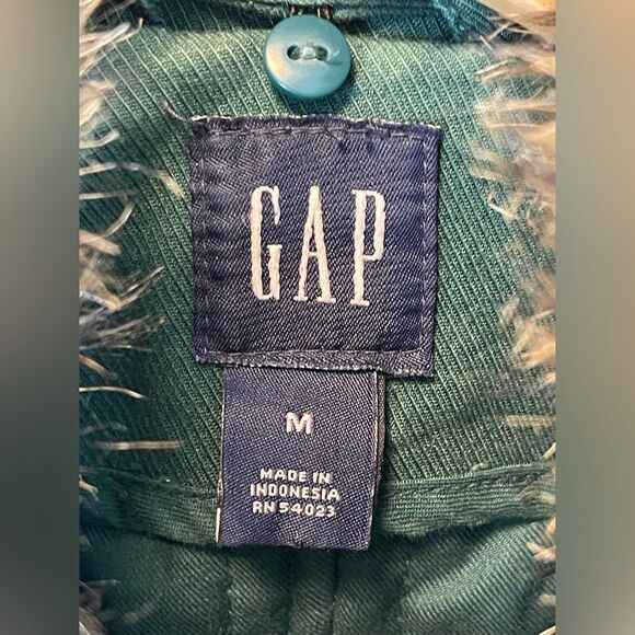 Vintage Gap barn jacket with fur collar and quilted vest liner in green Retro M - Picture 5 of 12